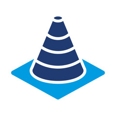 Cone Icon Vector Illustration Blue Version