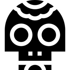 Decorated Sugar Skull Vector Icon