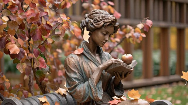 onze garden figure studies pages, orchard leaves frame reading statue calm as gentle light warms apple resting by reading statue hand and whispers honor timeless reading statue curiosity. 