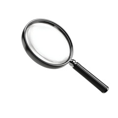Magnifying glass with a black handle isolated on transparent background