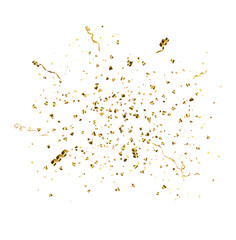Gold confetti burst. PNG illustration of festive confetti background