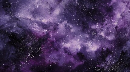 Obraz premium Gorgeous Abstract Galactic Background in Purple and Black with Stars and Space Elements for Artistic and Cosmic Themes
