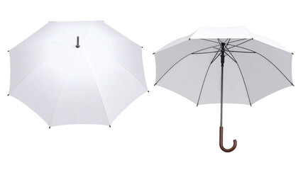 White 3d isolated blank umbrella mockup vector. 