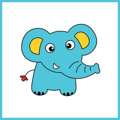 cartoon elephant vector art for kids