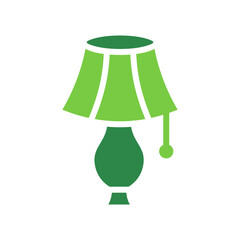 Table Lamp Icon Vector Illustration Green Version