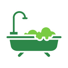Fototapeta premium Bathtub Icon Vector Illustration Green Version