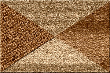 Beige and brown textured triangles on a woven rug
