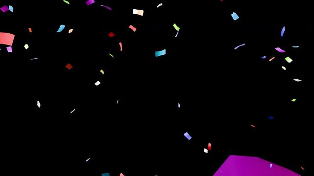 Colorful Confetti Explosion with Alpha Channel. Festive decoration or background, 3D Render