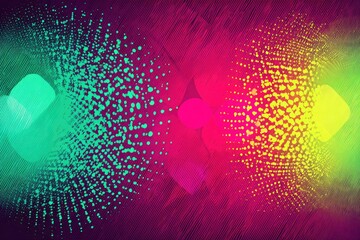 Abstract vibrant graphic with radiating dots and diagonal lines