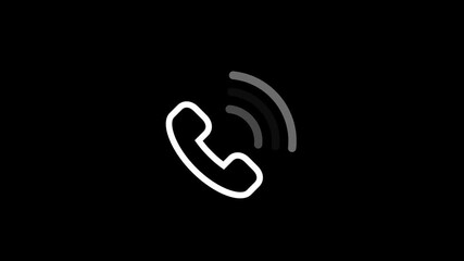 Phone calling icon isolated animation .Ringing phone calling icon .Phone Solid Icon, Retro calling symbol animation . - Powered by Adobe
