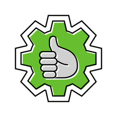 hassle free operation color icon vector illustration