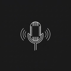 Podcast Microphone: An elegant podcast microphone, emitting sound waves. Capturing an essence of audio recording and broadcasting. The scene focuses on audio technology and communication.