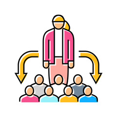 shared leadership roles color icon vector illustration