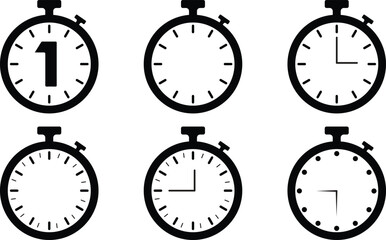 Stopwatch Icons Collection  Timer Clipart for Design, UI, Apps & Education