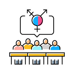 inclusive classroom setting color icon vector illustration