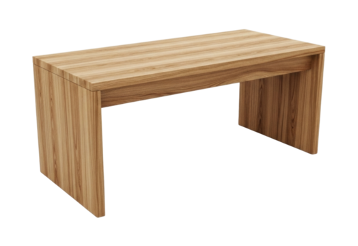 Wooden coffee table with a modern design featuring a natural finish for contemporary living spaces transparent background, cutout PNG