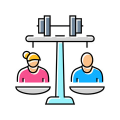 equal sports opportunity color icon vector illustration