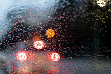 Rain on a car windscreen