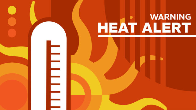 Heat alert, banner, background - vector illustration