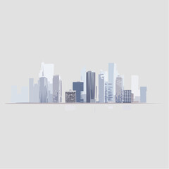 Obraz premium Modern City Skyline Illustration Pastel Colors Minimalist Design