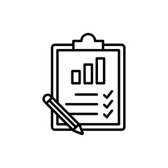 Business Evaluation Icon Vector Illustration Line Version