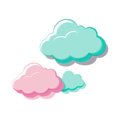 Fashion Soft Clouds Colours Pink And Cyan Transparent Background
