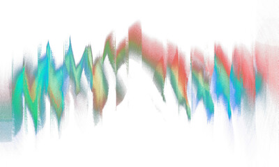 Distressed Multicolor Wave Abstract Effect Element Transparent Background. Distressed Glitch Texture Overlay