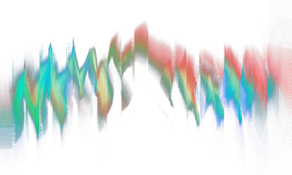 Distressed Multicolor Wave Abstract Effect Element Transparent Background. Distressed Glitch Texture Overlay