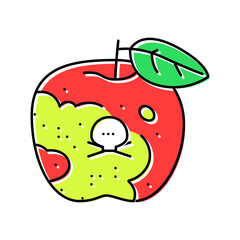pesticide residue fruit color icon vector illustration