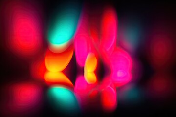 Abstract, vibrant, multicolored light patterns on a dark background