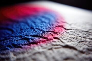 Close-up of textured paper with vibrant, blended colors