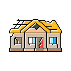 dilapidated house or shelter color icon vector illustration