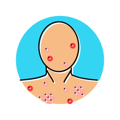 acne adolescence puberty color icon vector illustration