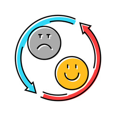 mood swings adolescence puberty color icon vector illustration
