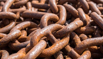 Fototapeta premium Close-up of rusted metal chains