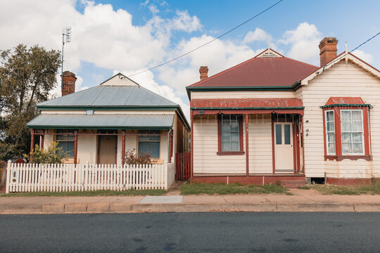Historic weatherboard homes in small country town