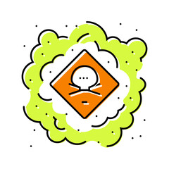 toxic gas air pollution color icon vector illustration