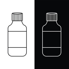 Black and white bottle medication line art