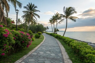Fototapeta premium palm trees on the beach