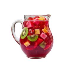 Refreshing Fruit-Infused Sangria in Glass Pitcher