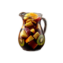 Refreshing Fruit-Infused Sangria in Glass Pitcher