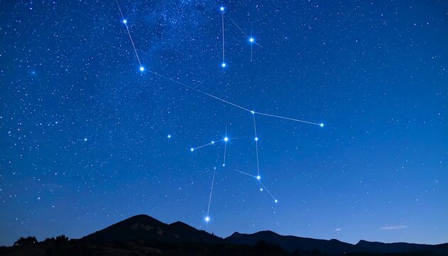 Gemini Constellation Night Sky.