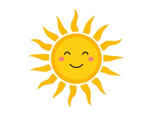 Cute cartoon sun with a happy face (1)