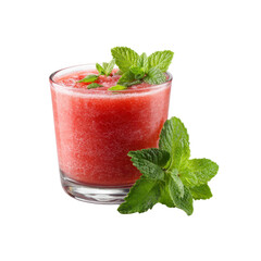Refreshing Watermelon Smoothie with Mint Garnish in Glass