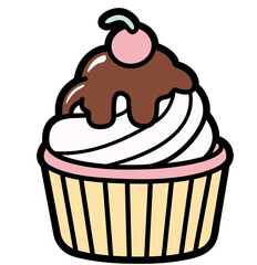 simple delicious cupcake, layered cut file, dessert clipart