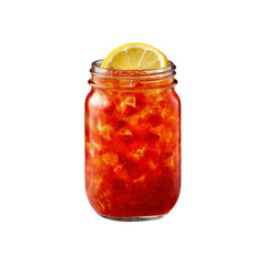 Refreshing Iced Tea in Mason Jar with Lemon Slice
