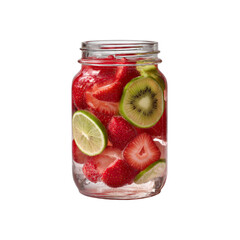 Refreshing Strawberry Kiwi Lime Infused Water in Mason Jar