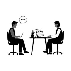 Business Discussion: Professional Team Sharing Ideas via Laptop Screen