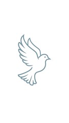 Obraz premium Simple line drawing of a white dove in flight