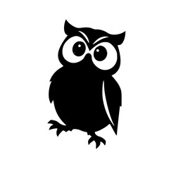 Fototapeta premium Cute owl cartoon silhouette design.